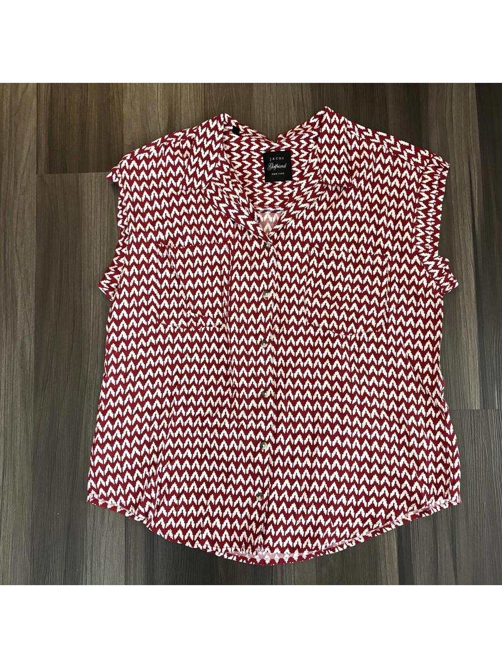 Jachs Girlfriend Women’s Top Red Size XL Red Blouse Sleeveless Collared